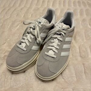 Adidas Gazelle Suede Sneakers - Light Gray / White